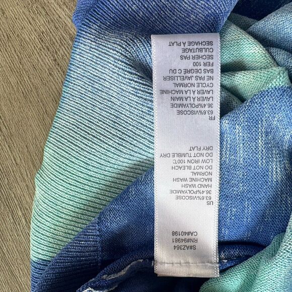 XXI Mini Dress Size S Sea Blue Multicolor Round Neck Bodycon Short Sleeve Fitted - Picture 6 of 10